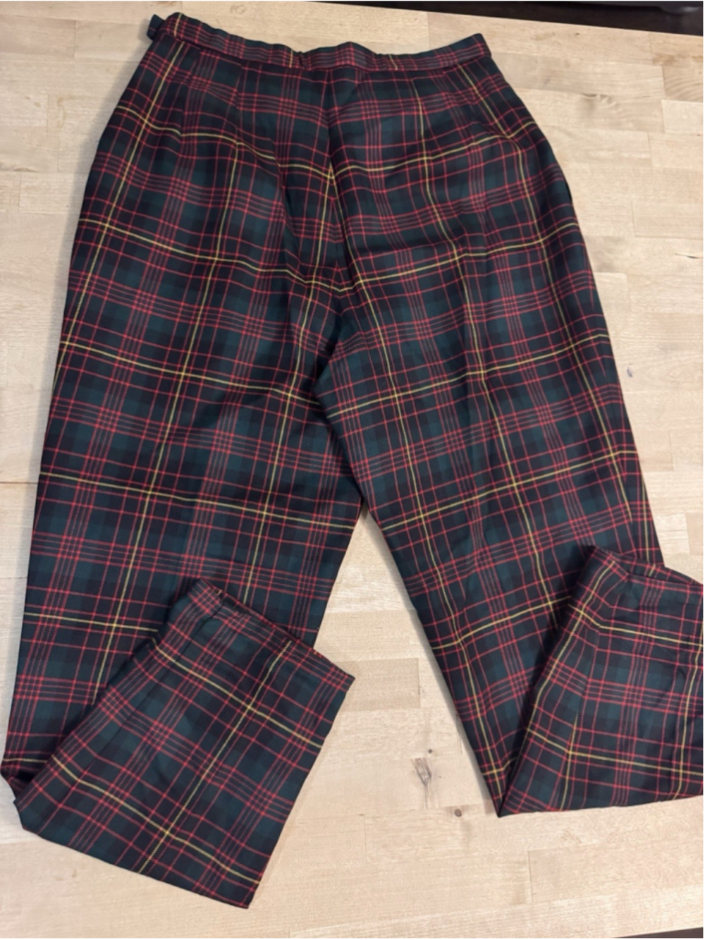 Vtg Pendleton Wool Pants Plaid Tartan Red Green Navy Slacks Size 12 Women’s - Picture 4 of 8